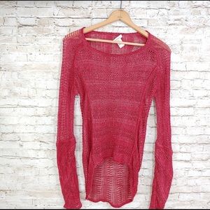 SUNDANCE LINEN TOP. Pink medium.